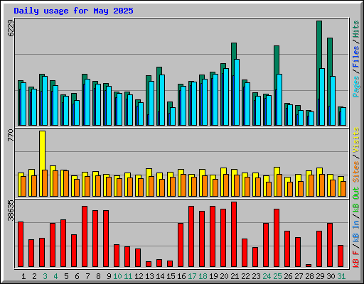 Daily usage for May 2025
