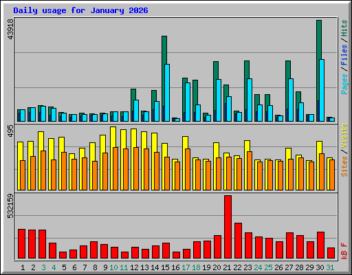 Daily usage for January 2026