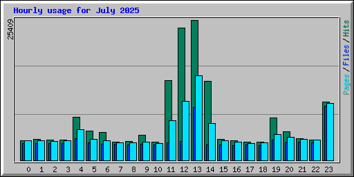 Hourly usage for July 2025